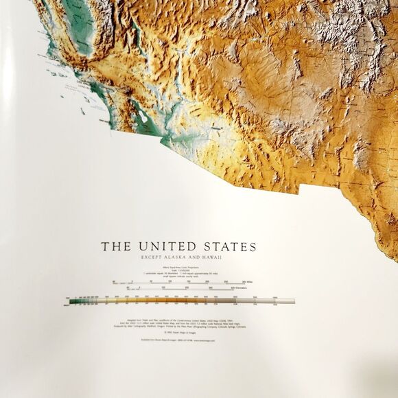 Raven Maps United States Poster Wall Map Laminated Landforms Educational 37x58 - Picture 2 of 10